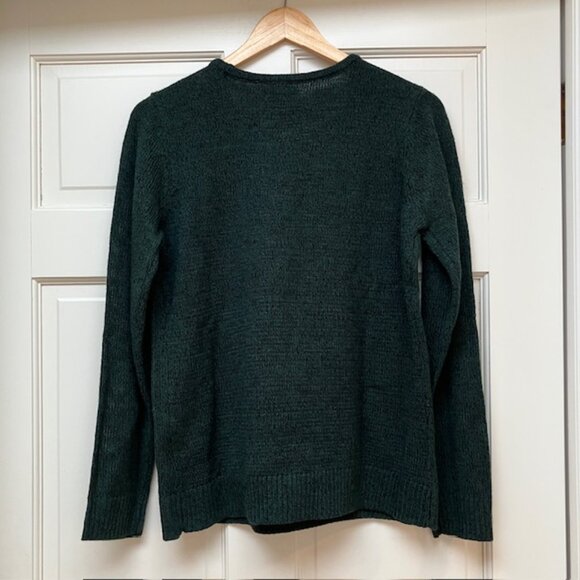 NWT Croft and Barrow Hunter Green crewneck snowflake sweater size M - Picture 3 of 9